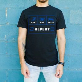 T-shirt Manger Sleep Run Répéter, Motivational Runner Cade