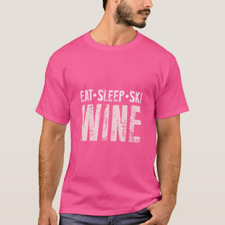 T-shirt Manger Sleep Ski Design Vin