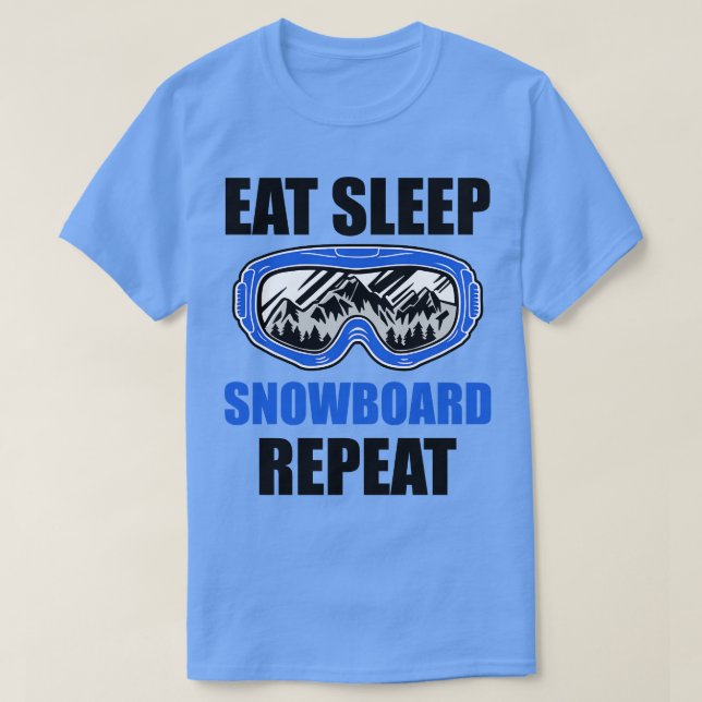 T-shirt Manger Sleep Snowboard Répéter Snowboard Lover (Design devant)