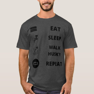 T-shirt Manger Sleep Walk Husky Répéter