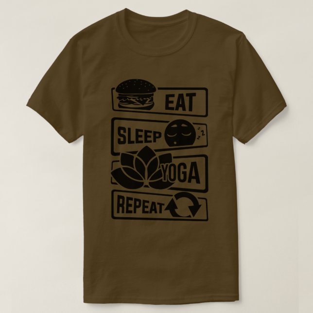 T-shirt Manger Sleep Yoga Répéter Méditation Yoga Yogi Spi (Design devant)