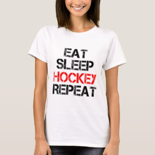 T-shirt Manger Sommeil Hockey Répéter Patinoire Canada 