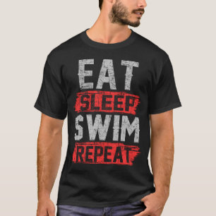 T-shirt manger sommeil nager répéter