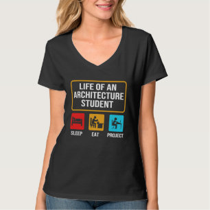 T-shirt Manger Sommeil Projet Vie d'étudiant en architect