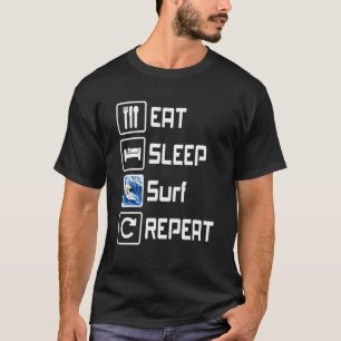 T-shirt Manger Surf de sommeil Répéter Plage Surfer