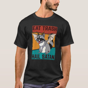 T-shirt Manger Trash Hail Satan Raccoon Demon Occult Penta