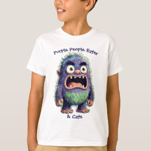 T-SHIRT MANGEUR DE GENS VIOLET & CHATS