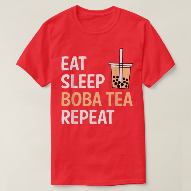 T-shirt Mangez Boba Thé Boba Répéter Thé Bubble (Design devant)