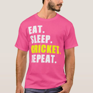 T-shirt Mangez Cricket de sommeil Répéter Cricket Sports C