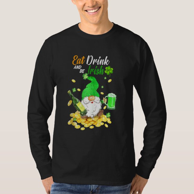 T-shirt Mangez De La Bière Verte Et Soyez Irlandais Happy  (Devant)