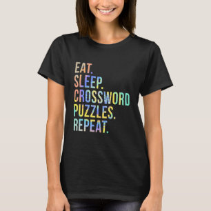 T-shirt Mangez des mots croisés du sommeil Puzzles Répéter
