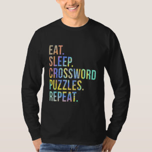 T-shirt Mangez des mots croisés du sommeil Puzzles Répéter