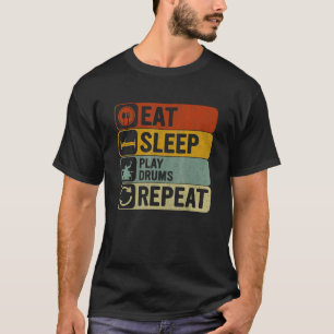 T-shirt Mangez des tambours de veille Répétez les années 6