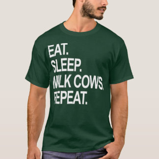 T-shirt Mangez des vaches de lait endormies Répétez des ag