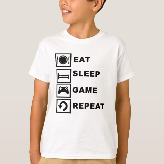 T-shirt Mangez, dormez, jeu, répétition (Devant)