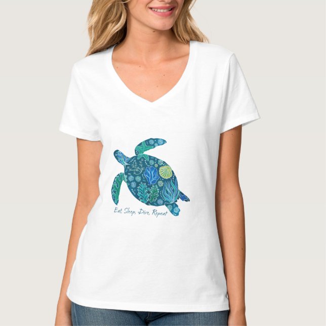 T-shirt Mangez, Dormez, Plongez Répéter (Devant)