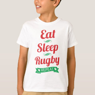 T-shirt Mangez, dormez, rugby, pièce en t de répétition