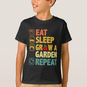 T-shirt Mangez Dormir Croissance Un Jardin Répéter Jeu Drô