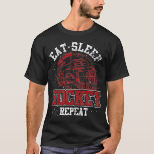T-shirt Mangez Dormir Hockey Répéter Hockey sur glace gard