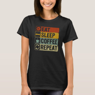 T-shirt Mangez du café dormant Répétez Retro 60s les année