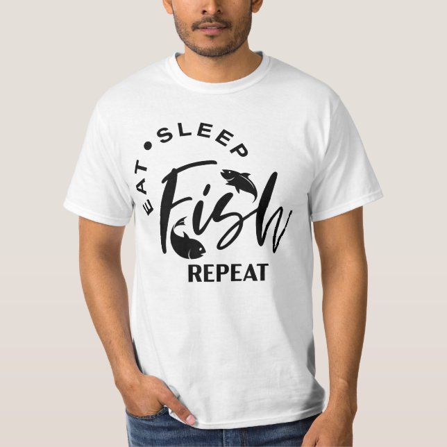 T-shirt Mangez du poisson endormi Répéter (Devant)