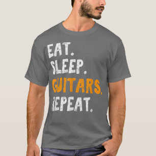 T-shirt Mangez Guitare du sommeil Funny Guitare Lecteur Gu