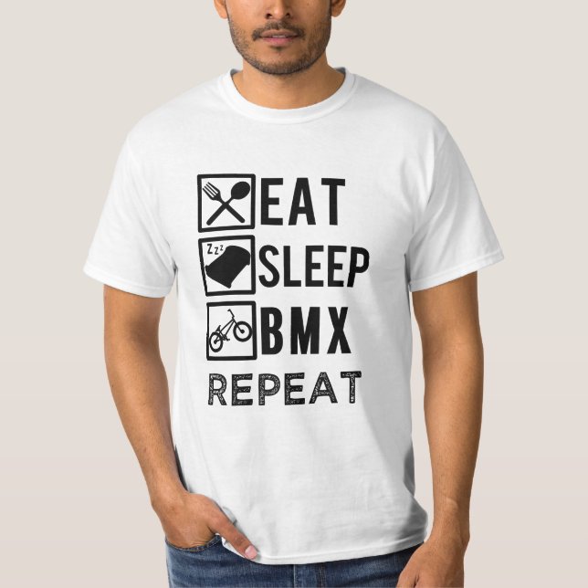 T-shirt Mangez la chemise des hommes faisants du vélo (Devant)