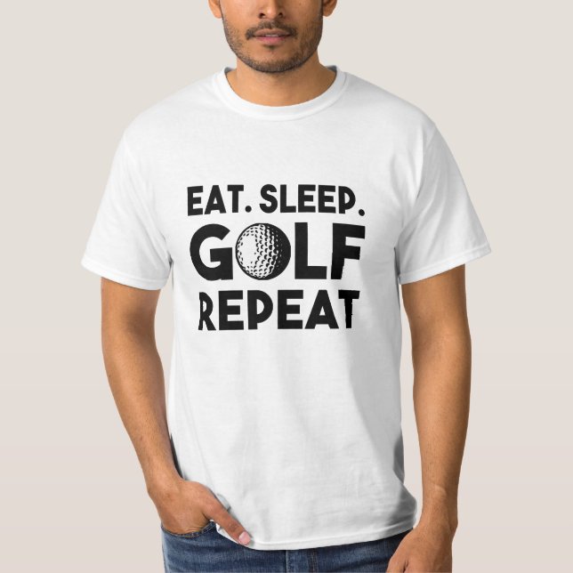 T-shirt Mangez la chemise drôle de golfeur de répétition (Devant)