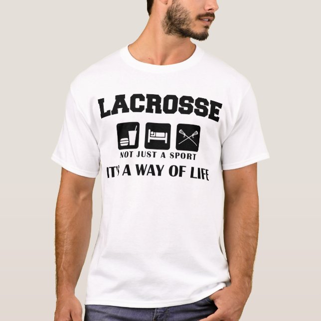 T-shirt Mangez la lacrosse de jeu de sommeil (Devant)