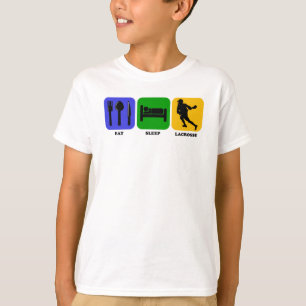 T-shirt Mangez la lacrosse de sommeil