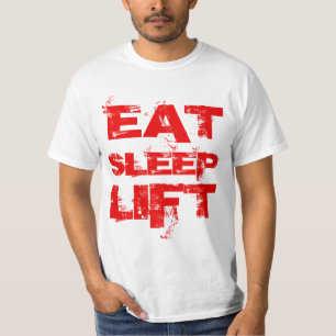 T-shirt MANGEZ la pièce en t ROUGE de valeur d'ASCENSEUR