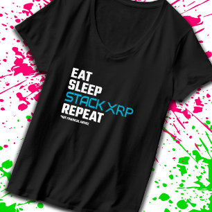 T-shirt Mangez la pile de sommeil drôle XRP Crypto Citer m