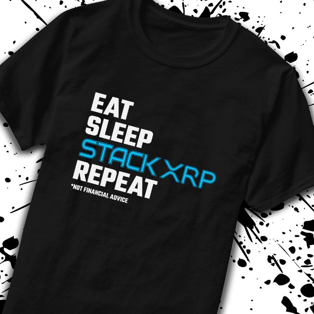 T-shirt Mangez la pile de sommeil drôle XRP Crypto Citer m (Créateur téléchargé)