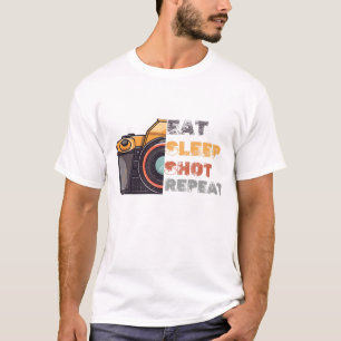 T-shirt Mangez la prise de sommeil répéter vintage
