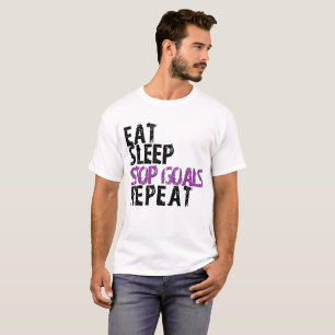 T-shirt Mangez la répétition de buts d'arrêt de sommeil