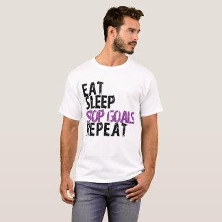 T-shirt Mangez la répétition de buts d'arrêt de sommeil -