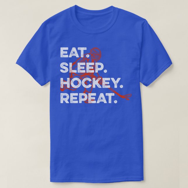 T-shirt mangez la répétition de hockey (Design devant)