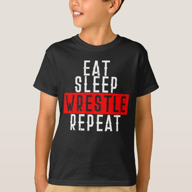 T-shirt Mangez la répétition de lutte de sommeil (Devant)
