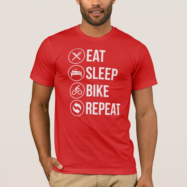 T-shirt Mangez la répétition de vélo de sommeil (Devant)