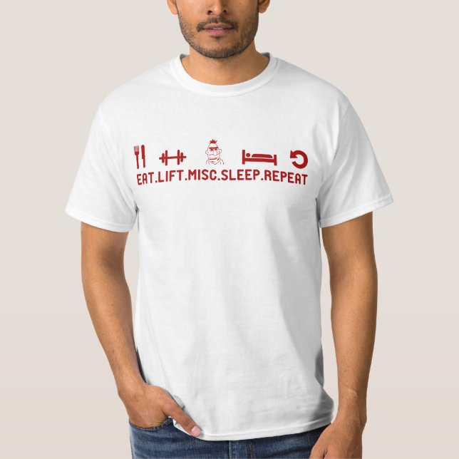 T-shirt Mangez la répétition diverse de sommeil (Devant)