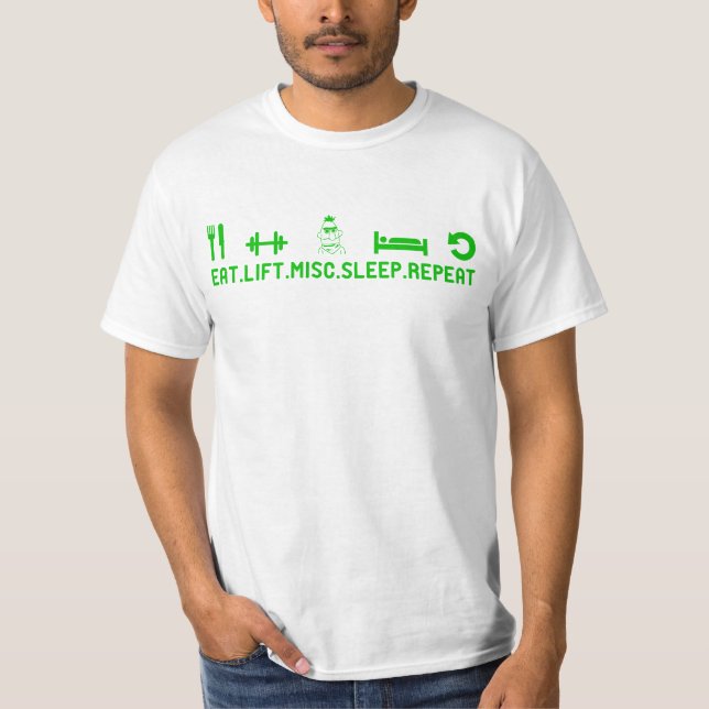 T-shirt Mangez la répétition diverse de sommeil (Devant)