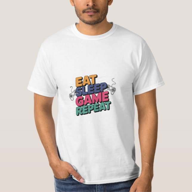 T-shirt Mangez la répétition du jeu de veille (Devant)