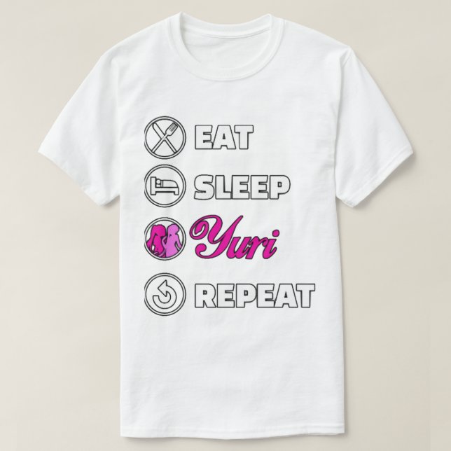 T-shirt Mangez la répétition du yuri de veille (Design devant)
