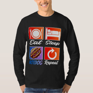 T-shirt mangez la répétition hotdog de sommeil