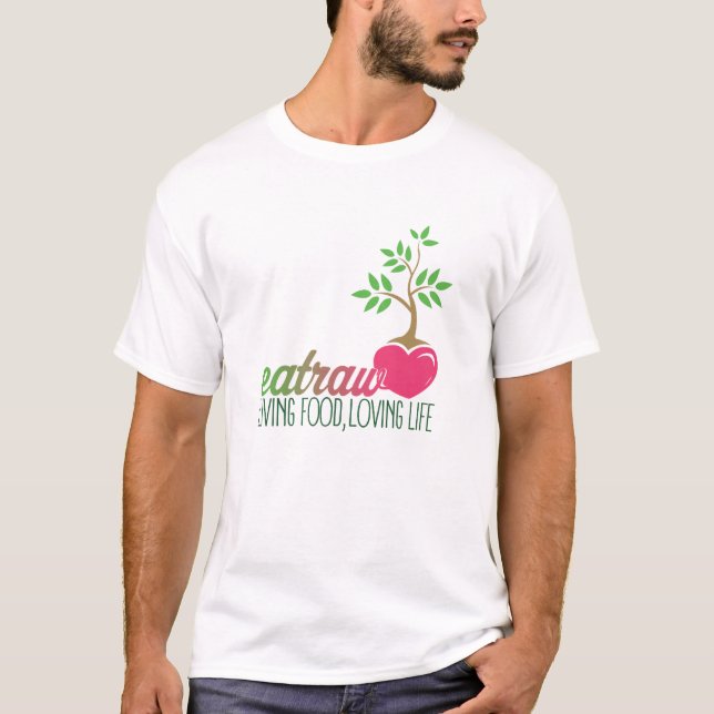 T-shirt Mangez la vie affectueuse de nourriture crue et (Devant)