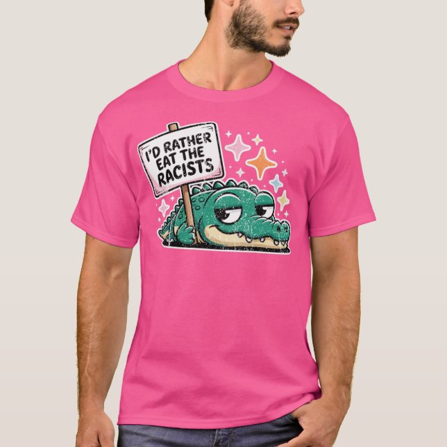 T-shirt Mangez l'alligator des racistes - Classique du cad (Devant)