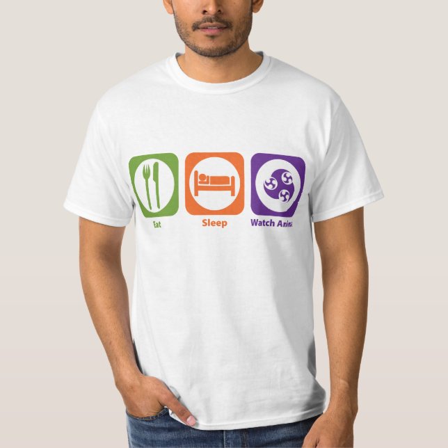 T-shirt Mangez l'Anime de montre de sommeil (Devant)