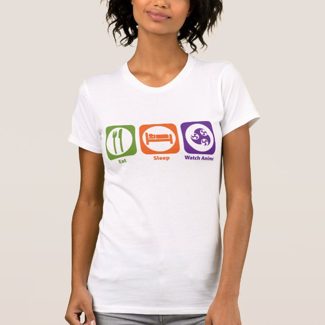 T-shirt Mangez l'Anime de montre de sommeil (Devant)