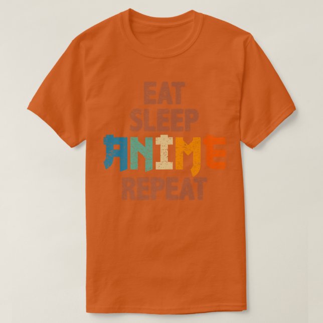 T-shirt Mangez L'Anime De Sommeil Répéter, Anime Drôle Pou (Design devant)