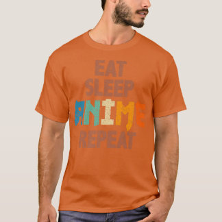 T-shirt Mangez L'Anime De Sommeil Répéter, Anime Drôle Pou